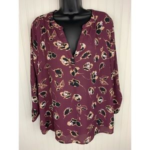 Burgundy floral tunic